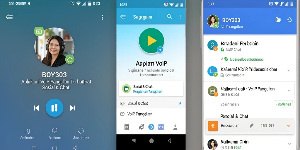 Tampilan antarmuka BOY303 yang intuitif untuk VoIP Panggilan.