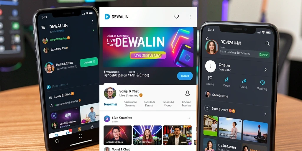 Tampilan antarmuka aplikasi DEWALIN dengan fitur Live Streaming yang menarik.