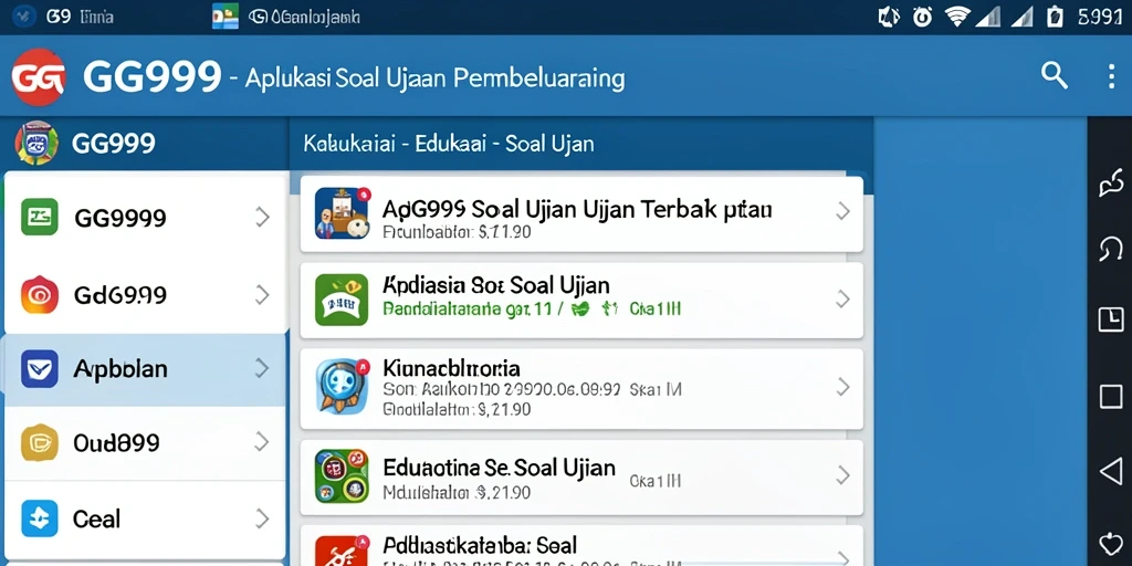 Antarmuka aplikasi GG999 yang menawan dan fungsional.