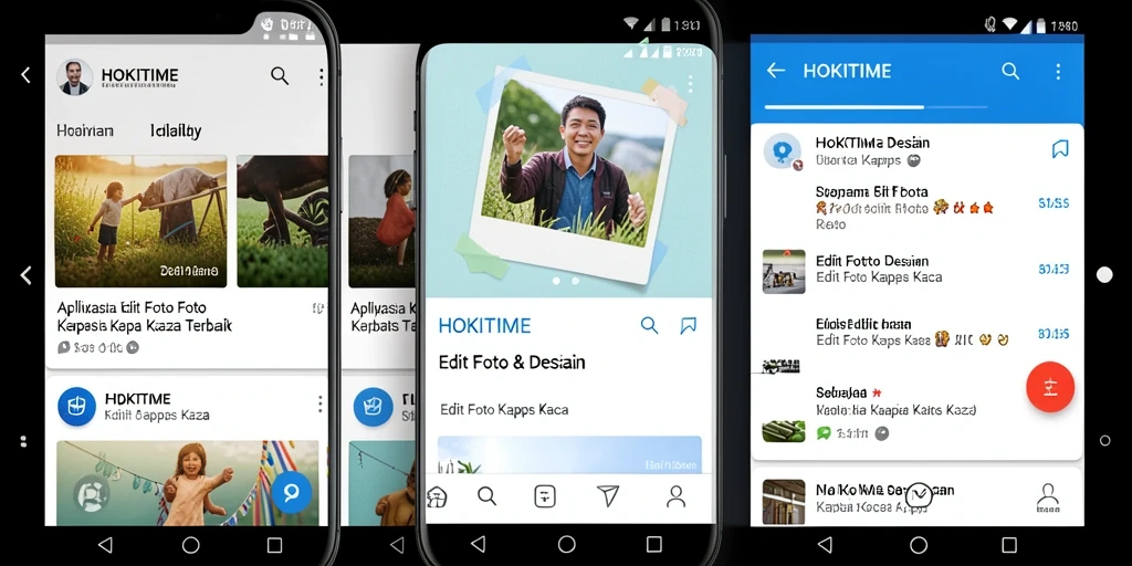 Antarmuka pengguna HOKITIME dengan efek Edit Foto Kertas Kaca yang menawan.