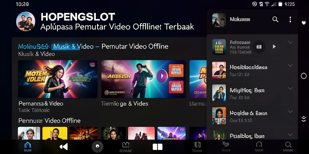 Antarmuka HOPENGSLOT dengan fitur pemutar video offline yang intuitif.