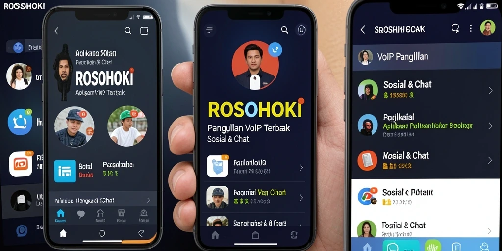 Antarmuka aplikasi ROSOHOKI untuk panggilan VoIP yang user-friendly.