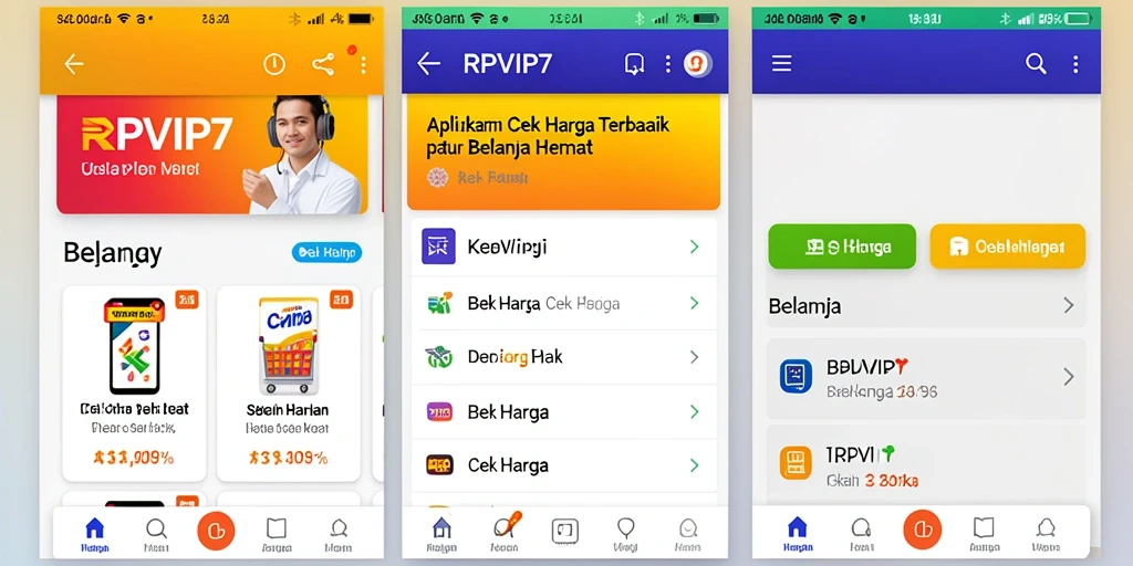 Tampilan antarmuka RPVIP7 untuk fitur Cek Harga yang user-friendly.