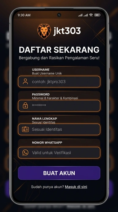 Panduan Registrasi Akun jkt303 di Android